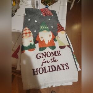 2 Sets Of 2 Gnome for the Holidays Towel & Chillin With MY GNOMIES + ,pot Holder
